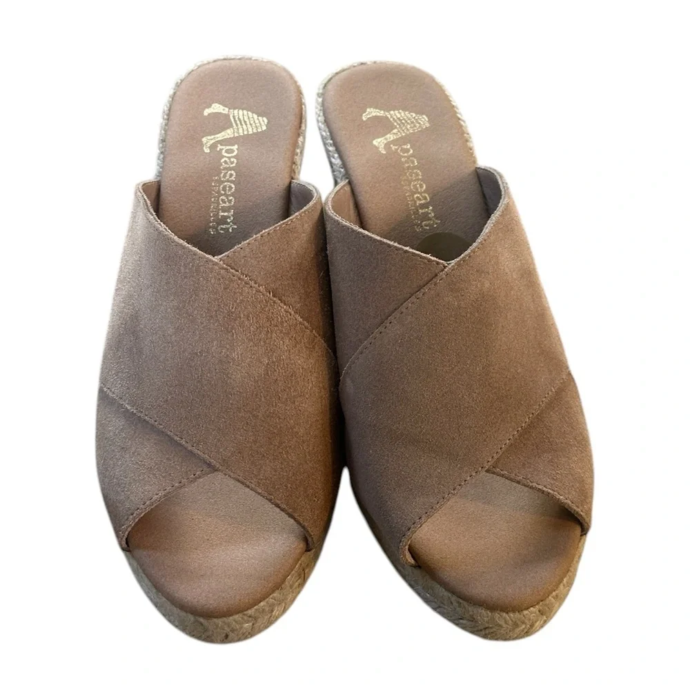 Paseart Espadrilles | Slip On | Wedge Heels Size 38 (US 7.5 | | Suede Tan Color